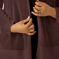 Alfani Women's Plus Mixed Stitch Open Front Cardigan Brown Size 4X