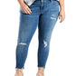 Levi's Women's Plus 711 Denim Destroyed Skinny Jeans Blue Size 22W