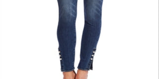 CeCe Women's Embellished Skinny Jeans Blue Size 26/2