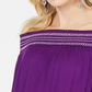 INC Women's Off-the-Shoulder Boho Peasant Top Purple Size S
