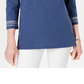 Charter Club Cotton Embroidered Tunic  - Weathered Indigo Blue Size 2XL
