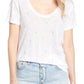 Rails Women's Luna Linen Printed T-Shirt White Size L