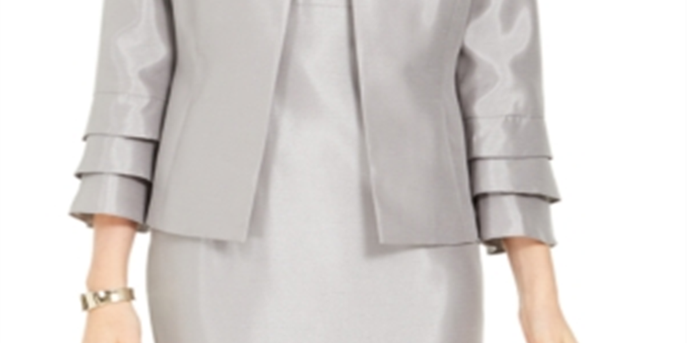 Kasper Women's Silver Suit Wear to Work Jacket Size 18