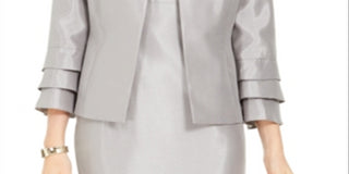 Kasper Women's Silver Suit Wear to Work Jacket Size 18