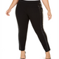 INC International Concepts Women's Plus Faux Leather Trim Moto Leggings Black Size 18 W