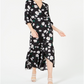 Bar III Women's Ruffled Maxi Wrap Dress Black Size XXS