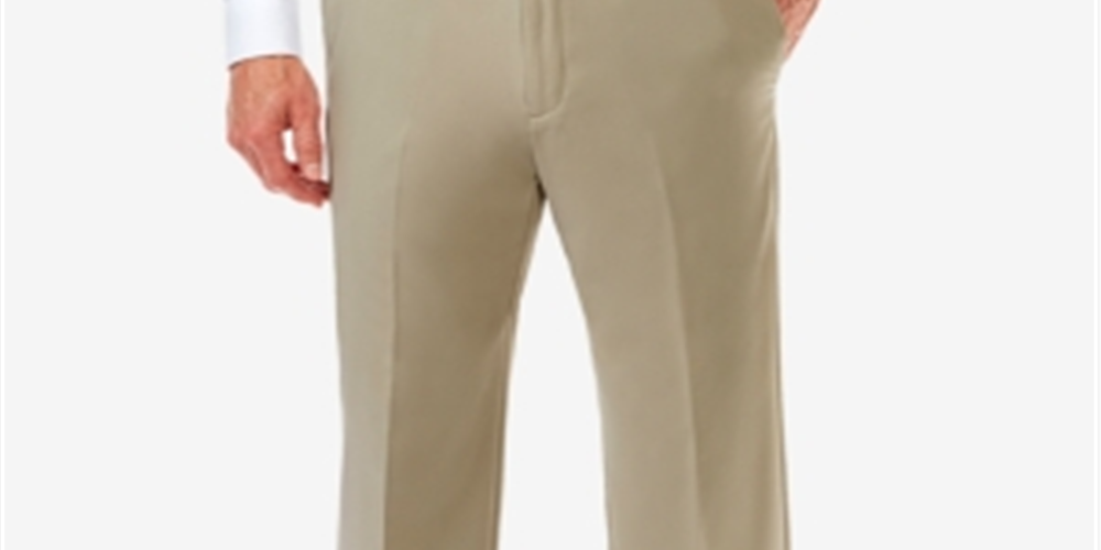 Haggar Men's Cool 18 Pro Flat Front Pants Yellow Size 38Wx32L