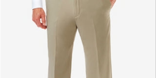 Haggar Men's Cool 18 Pro Flat Front Pants Yellow Size 38Wx32L