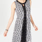 JM Collection Women's Studded Split Front Sheath Dress White Size Medium