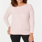Karen Scott Boat-Neck Cotton Sweater - Pink Size L