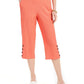 JM Collection Women's Crinkle Capri Pants Orange Size X-Large