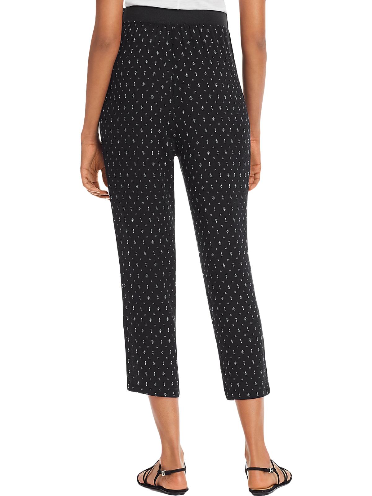 Aqua Women's Printed Tie Front Casual Pants Black Size S