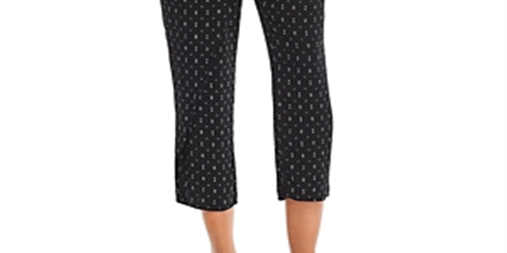 Aqua Women's Printed Tie Front Casual Pants Black Size S