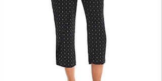 Aqua Women's Printed Tie Front Casual Pants Black Size S