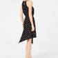 INC International Concepts Women's Sleeveless Printed Handkerchief Dress Black Size X-Small