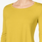 JM Collection Women's Scoop Neck Top Yellow Size Large
