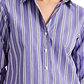 Ralph Lauren Women's Relaxed Fit Striped Shirt Purple Size L
