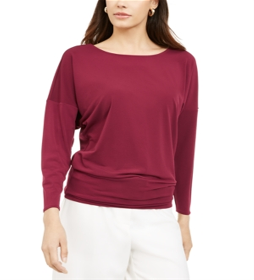 Alfani Women's Boat Neck Dolman Sleeve Top Red Size X-Large