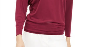 Alfani Women's Boat Neck Dolman Sleeve Top Red Size X-Large