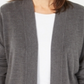 Karen Scott Women's Open Front Long Sleeve Cardigan Gray Size X-Small