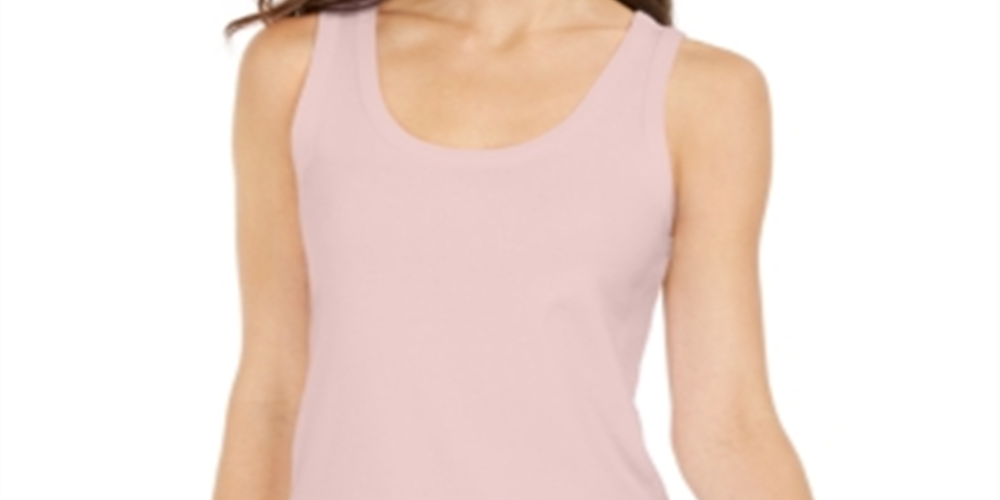 Charter Club Women's Supima Cotton Scoop Neck Tank Top Pink Size Large
