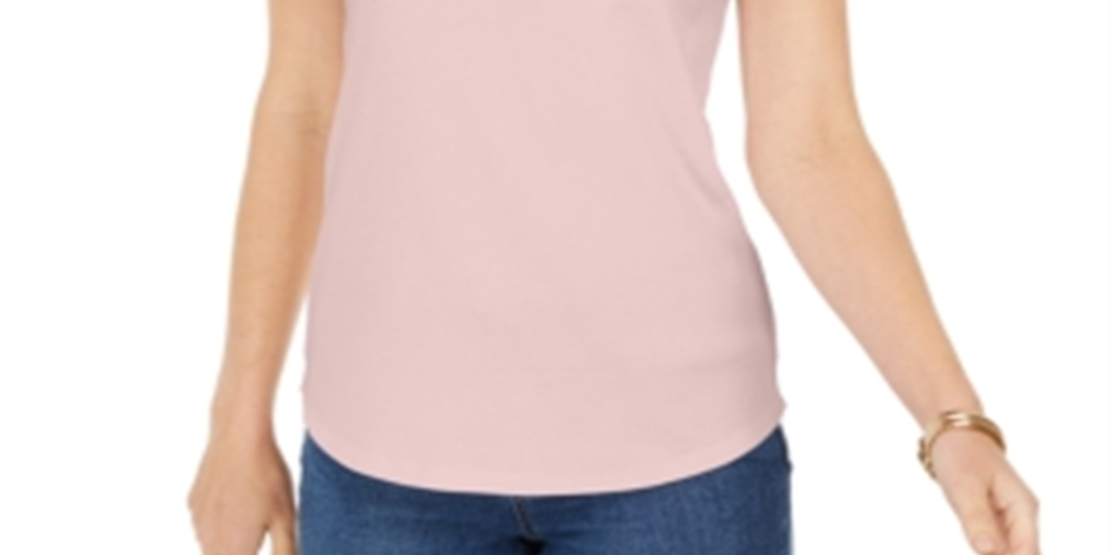 Charter Club Women's Supima Cotton Scoop Neck Tank Top Pink Size Large