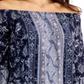 Style & Co Women's Printed Off the Shoulder Top Blue- Size Petite M