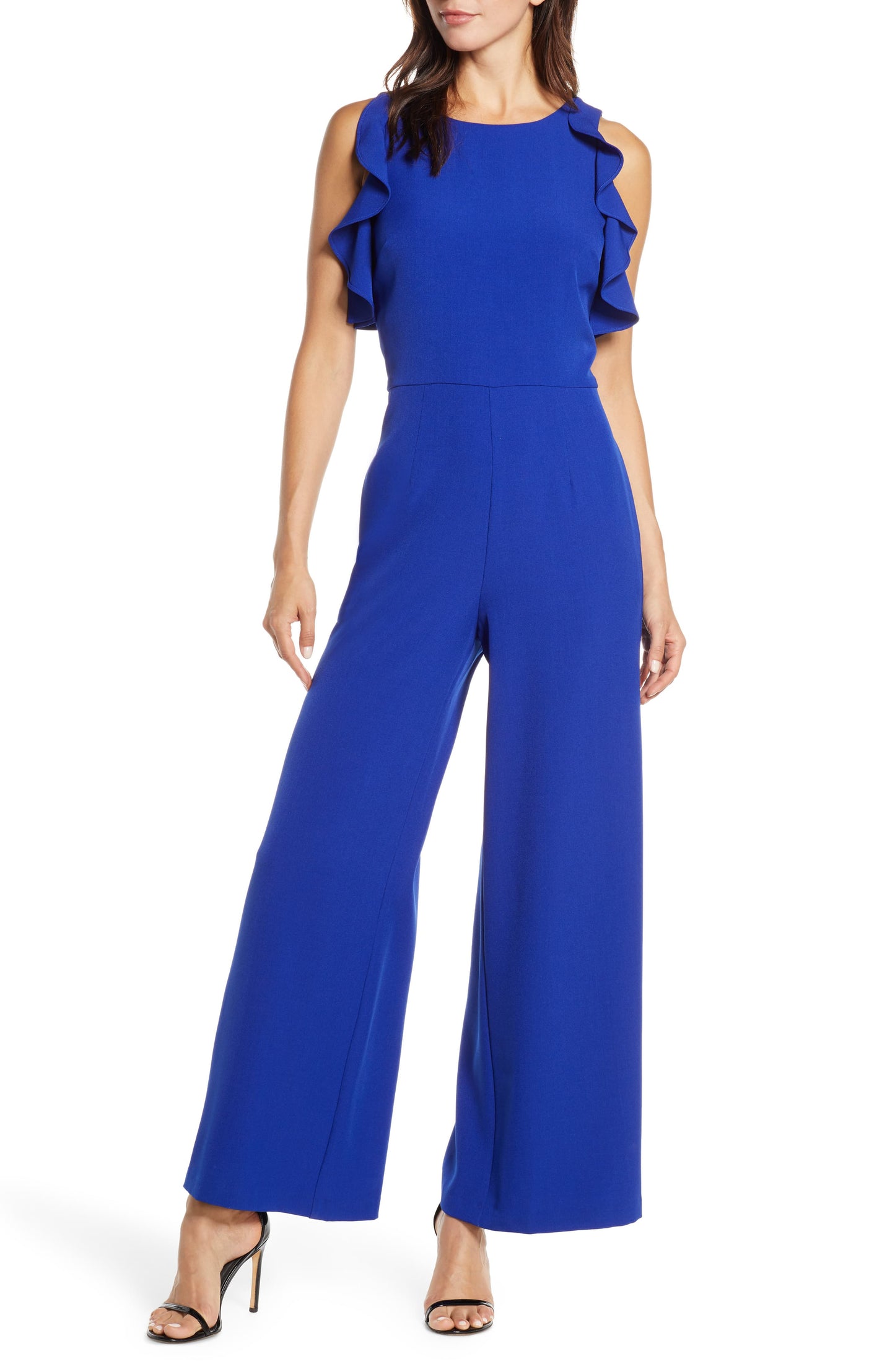 Julia Jordan Women's Flutter Sleeve Jumpsuit Blue Size 12