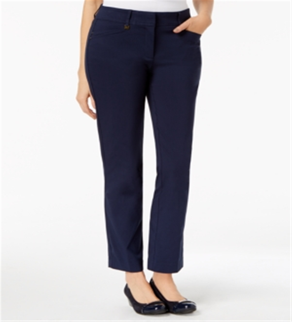JM Collection Women's Tummy Control Curvy Fit Pants Blue Size 24X4.5
