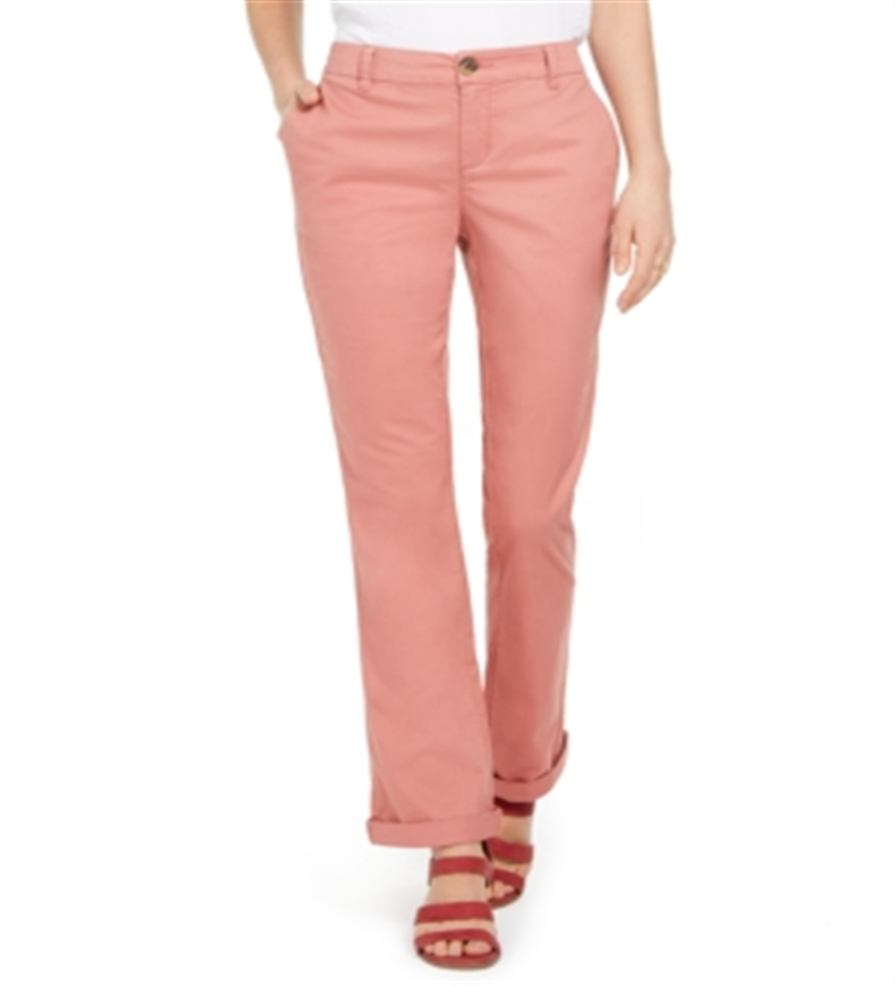 Style & Co Women's Bootcut Chino Pants Orange Size 10
