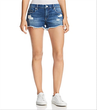 BLANKNYC Women's Astor Distressed Cut Off Denim Shorts Blue Size 24