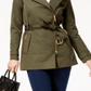 Michael Kors Women's Belted Trench Coat Green Size Petite L