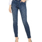 INC International Concepts Women's Leopard Print Skinny Jeans Blue Size 4