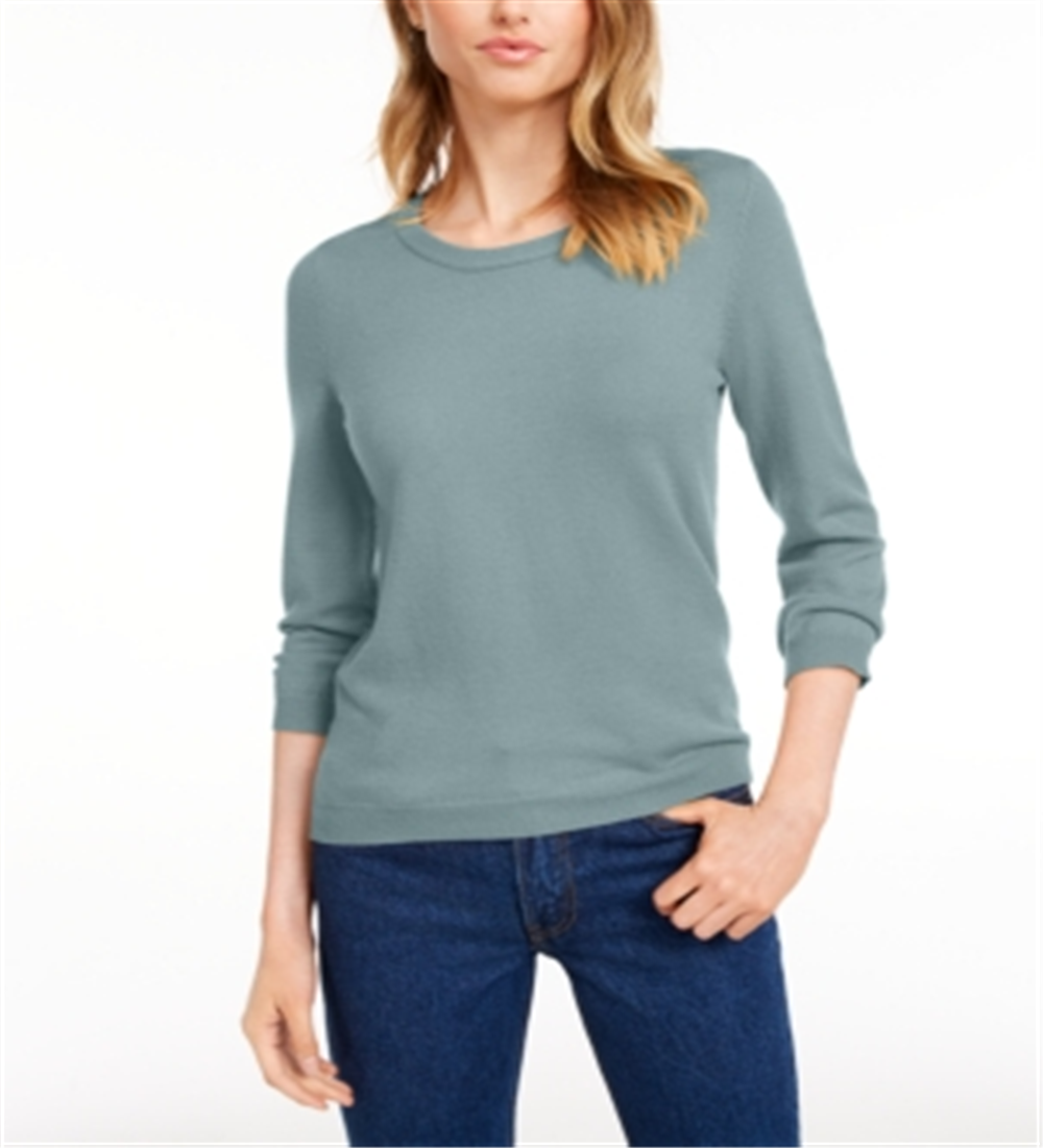 Maison Jules Women's Blue Heather Long Sleeve Collared Top Juniors Size 2XL
