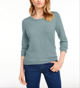 Maison Jules Women's Blue Heather Long Sleeve Collared Top Juniors Size 2XL