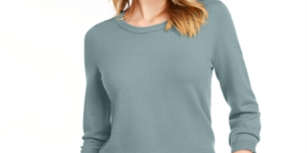 Maison Jules Women's Blue Heather Long Sleeve Collared Top Juniors Size 2XL