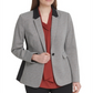 DKNY Women's Contrast Trim Single Button Blazer Gray Size 10P