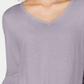Style & Co V-Neck Chiffon-Hem Top Lilac Size M