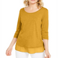 Style & Co Chiffon-Hem Top Yellow Size S