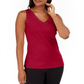 Karen Scott Cotton Scalloped-Lace Tank Top Red Size M
