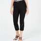 INC International Concepts Women's Grommet Detail Skinny Crop Jeans Black Size 12