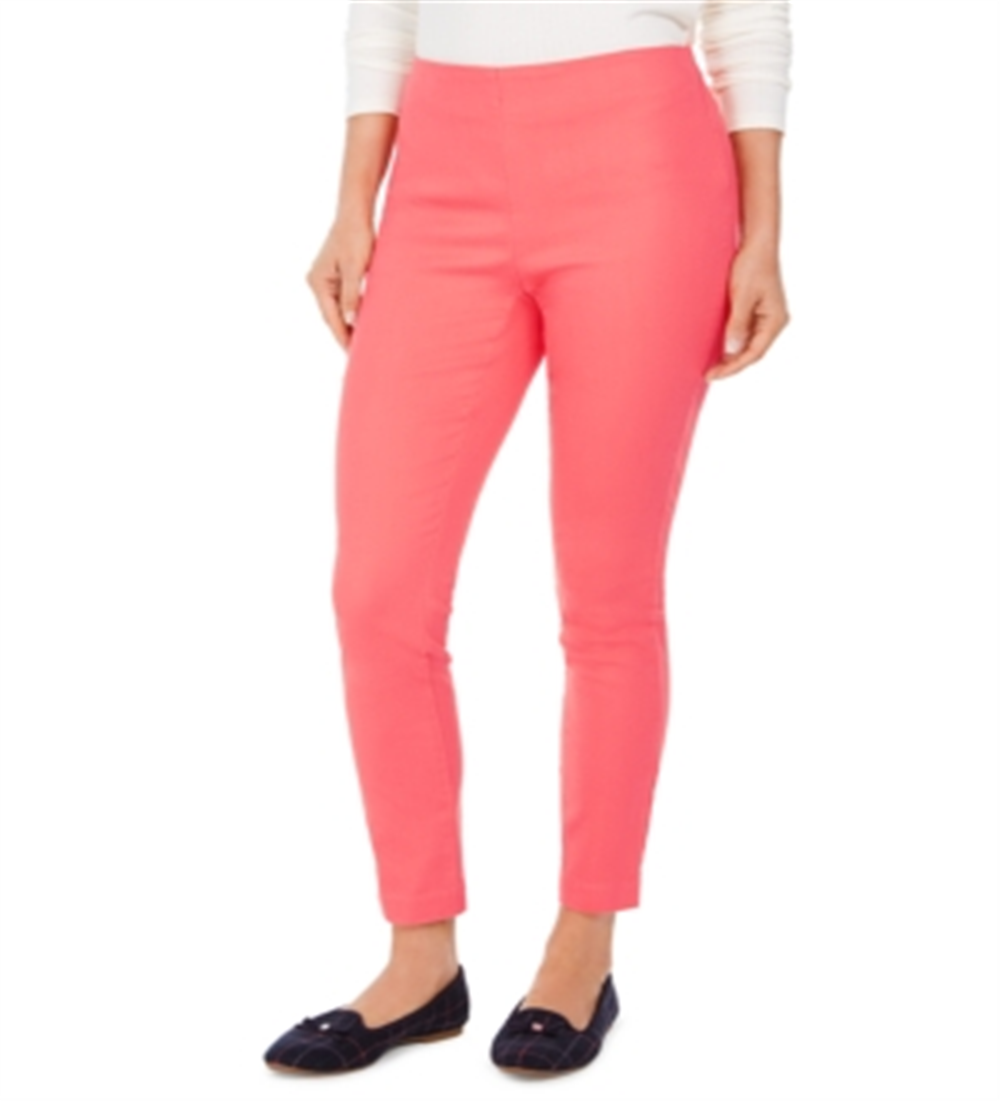 Charter Club Women's Chelsea Stretch Twill Cropped Pants Red Size 8 Petite