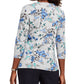 Karen Scott Women's Floral Print 3/4 Sleeve Top Gray Size X-Small