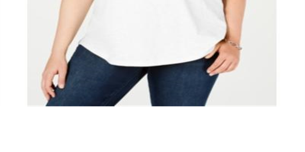 Charter Club Women's Crochet Trim Cotton T-Shirt White Size 1X