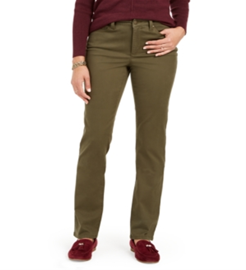 Charter Club Women's Solid Pants Green Size 12 Petite