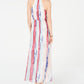 INC International Concepts Women's Rainbow Maxi Dress Blue Size PP