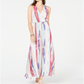 INC International Concepts Women's Rainbow Maxi Dress Blue Size PP