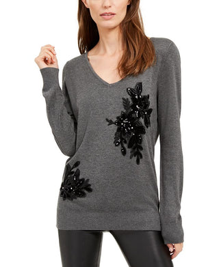 INC International Concepts Women's Velvet Pullover Sweater Black Size X-Small