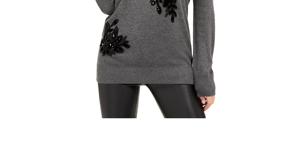 INC International Concepts Women's Velvet Pullover Sweater Black Size X-Small