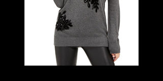 INC International Concepts Women's Velvet Pullover Sweater Black Size X-Small